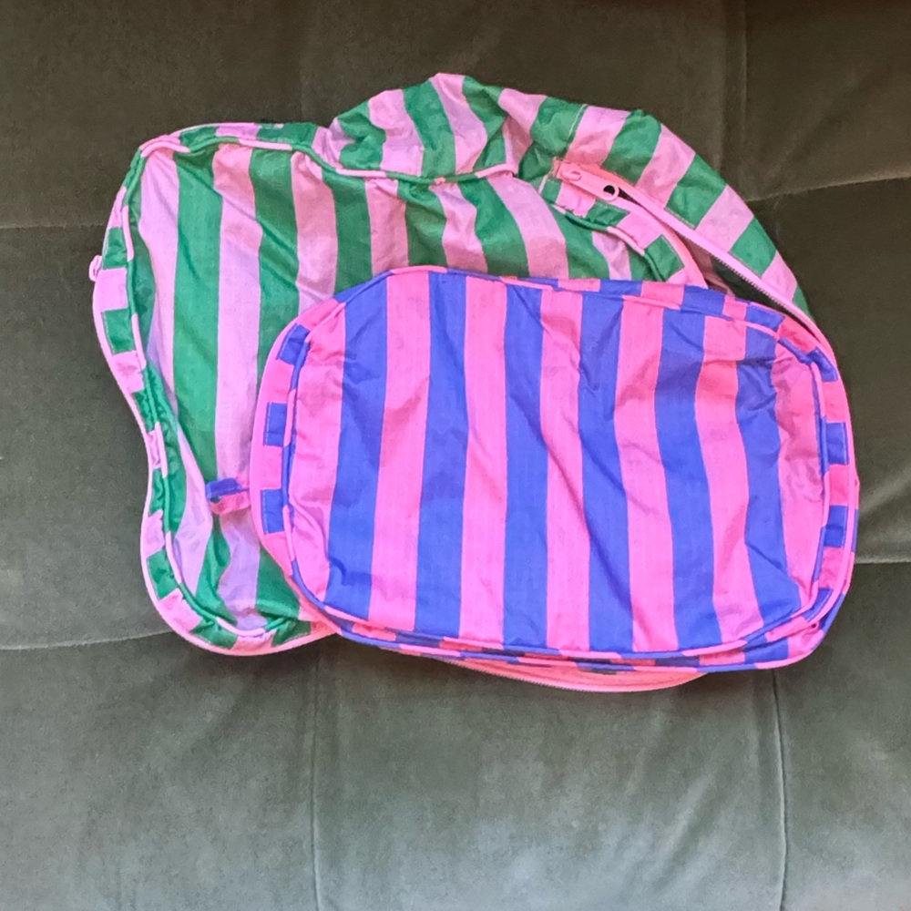 Striped BAGGU Packing Cubes, Pink/Blue/Green